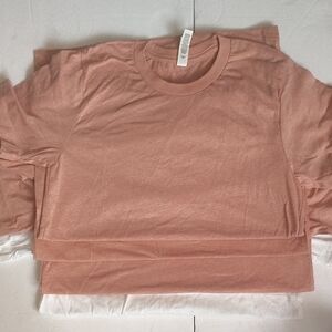 Bella Canvas Coral/White Crew Neck Tees Lot Of 4 Small